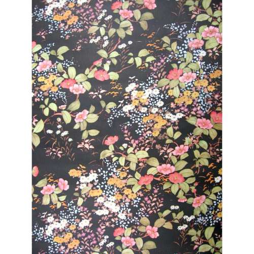 Printed Wafer Paper - Black Floral - Click Image to Close